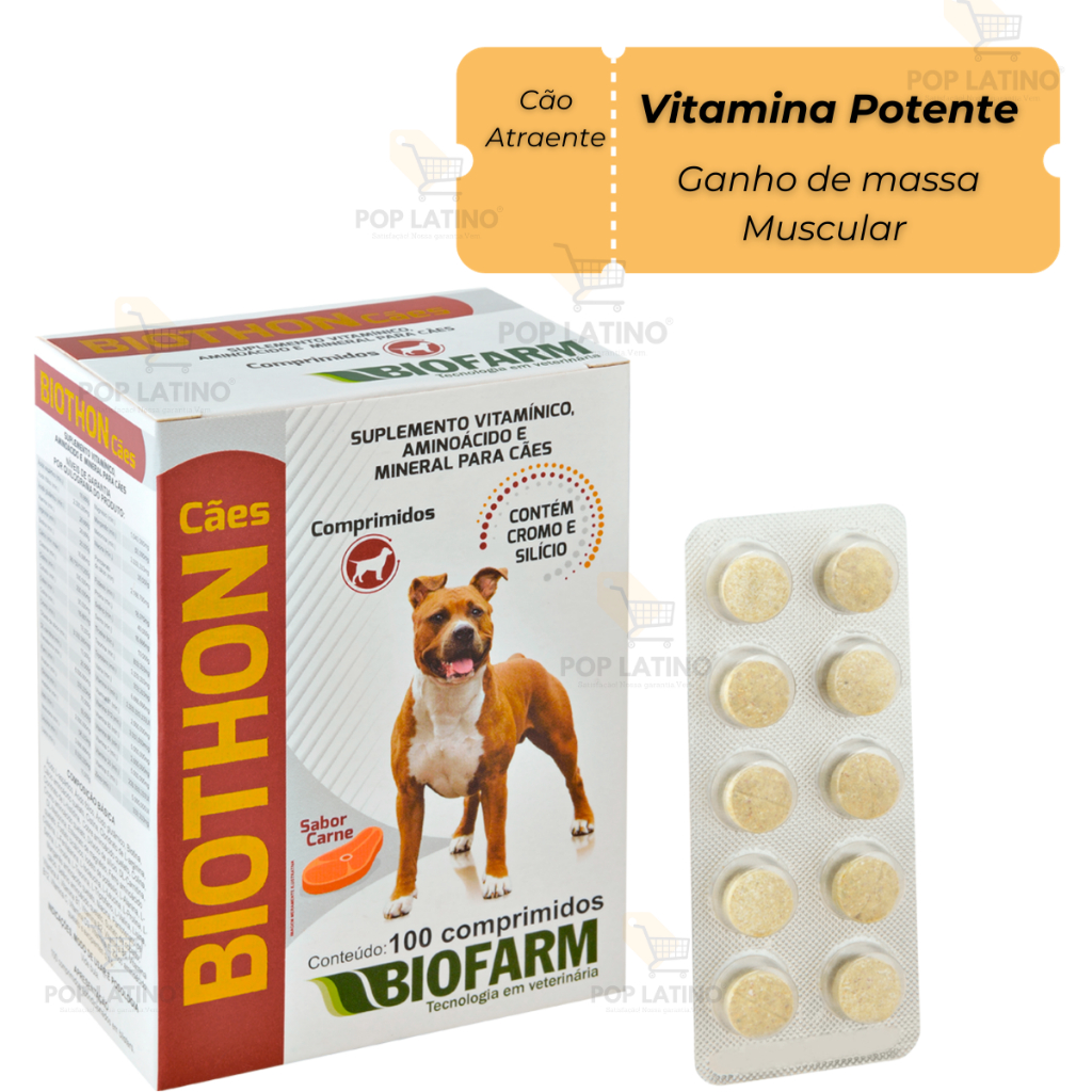 Vitamina para Cachorro Pitbull Biothon Suplemento Vitamínico Pet 10 ...