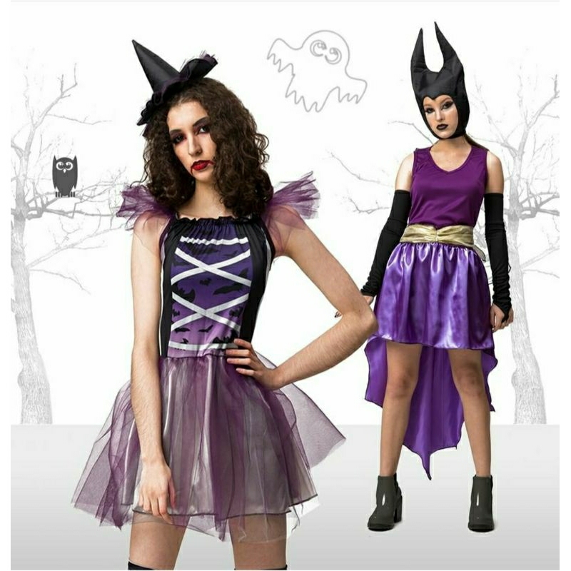 Fantasia Halloween Vestido Feminino Adulto Bruxa Maligna