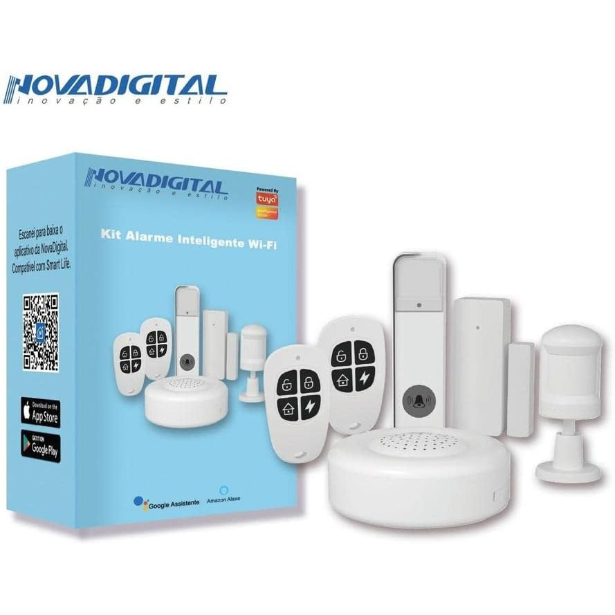 Kit Alarme Residencial Smart Segurança Wifi Alexa Ok Google Envio ...