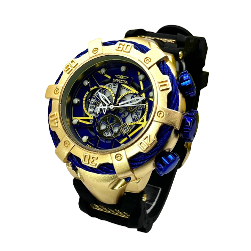 Comprar Relógio Masculino Invicta Zeus Magnum Dourado Azul P/aço - R$145,99  - Rélógios no Atacado