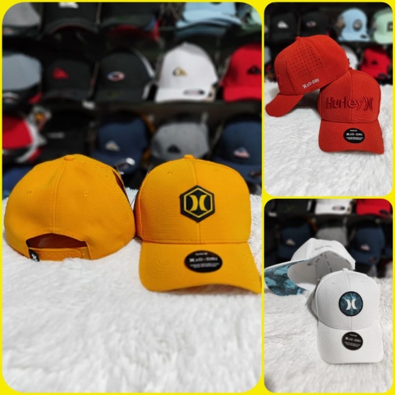 boné Hurley e multimarcas aba curva com fecho snapback cores variadas modelo masculino e feminino coleção nova