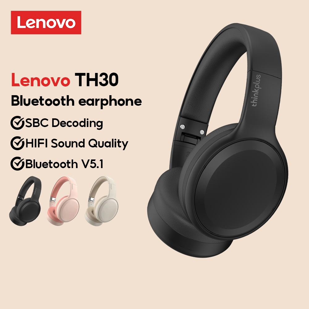 Fone Lenovo ThinkPlus TH30 Bluetooth 5.0 Sem Fio Black | Shopee Brasil