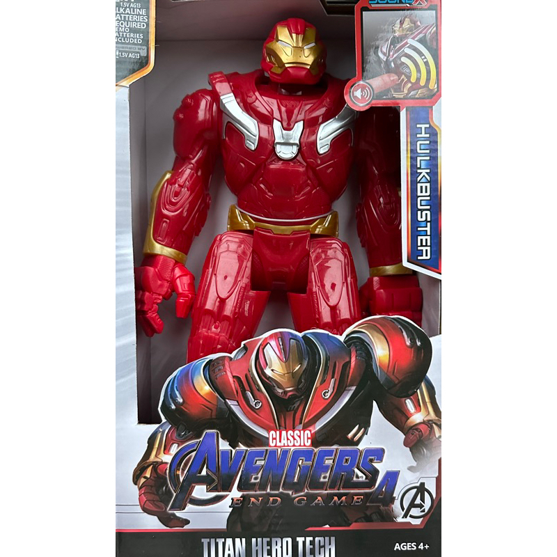 Boneco Vingadores Hulk Buster 30cm Com Som E Luz Boneco Marvel