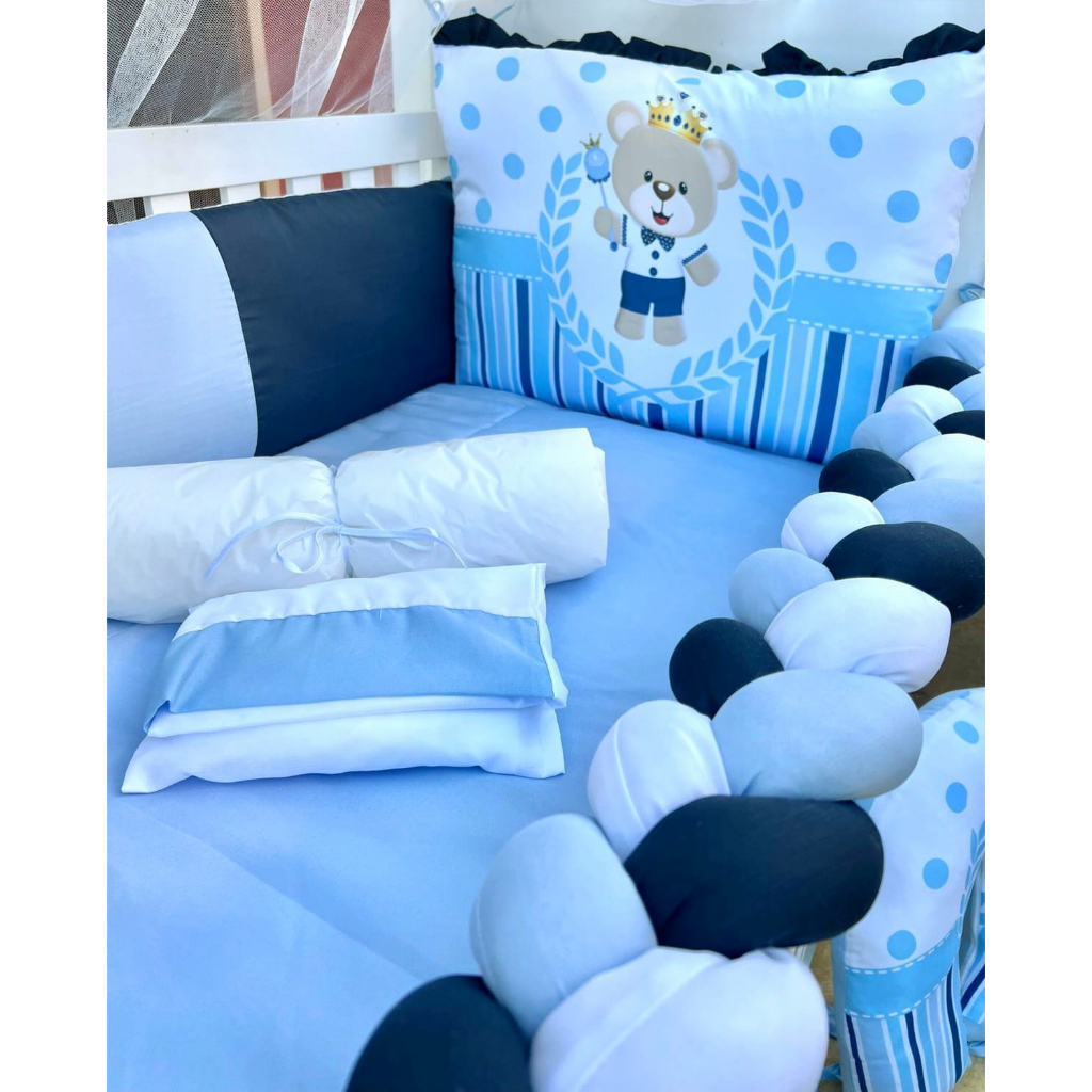 Kit Berço 11 Peças Padrão Americano Pequeno Urso