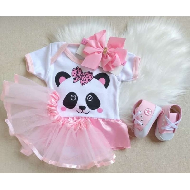 Vestido Infantil Moana Baby Rosa Fantasia Menina Aniversário - Tio