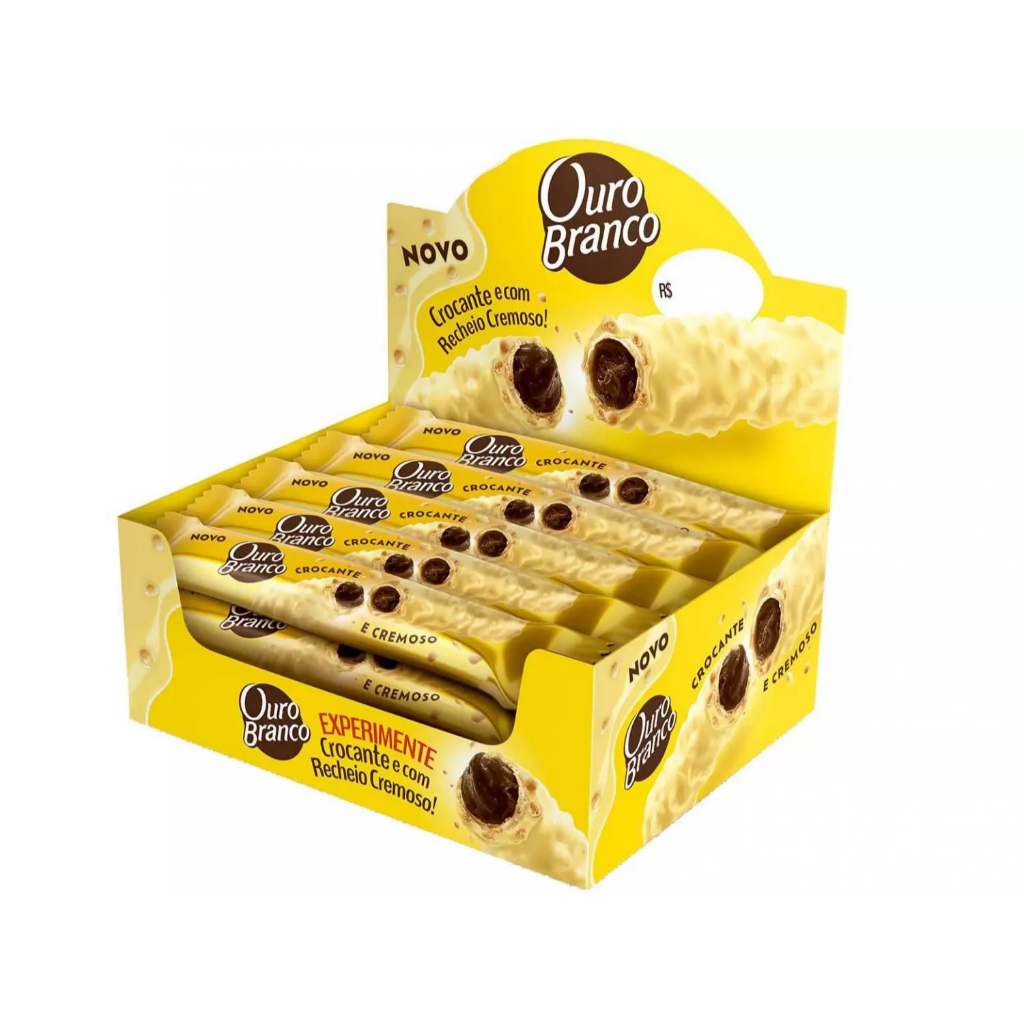 Wafer Recheado Chocolate Branco Stick Lacta 25g - 15 Unidades