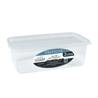 Kit 2 Potes Transparente 3 Lts Herméticos Presídio Com Tampa Marmita Para Freezer Geladeira Alta Qualidade Organizador De Alimentos