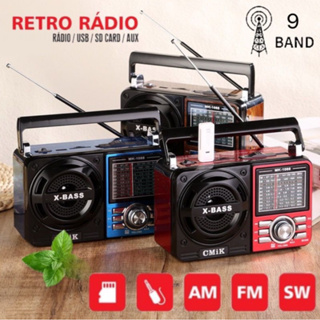 Rádio Portatil  Am Fm Sw Pendrive Radinho 1088