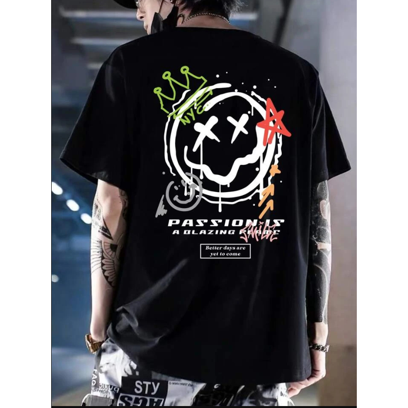 CAMISETA DE ALGODÃO OVERSIZED PASSION BLAZING