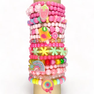 Kit 04 / 12 Pulseira Menina Acessório Moda Infantil