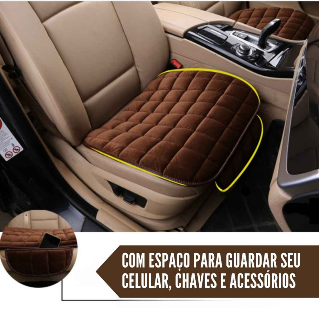 Capa Para Assento De Banco De Carro Acolchoada Em Suede Aveludado Com ...