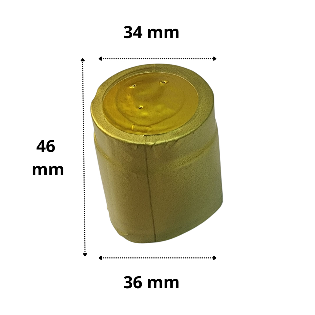 Lacre Encolhivel Termo Retrátil Dourado Para Garrafas Vidro Pet ...