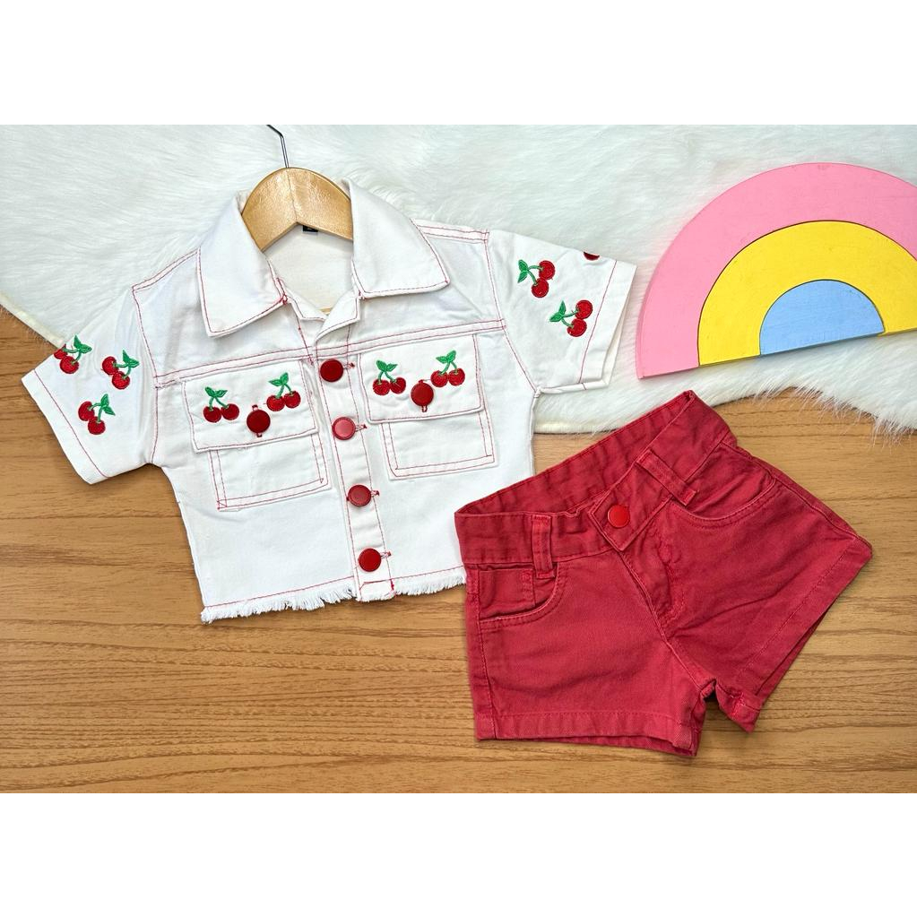 Conjunto Blusa Com Short Moda Infantil Barbie Verão Meninas - Mimos da Babih