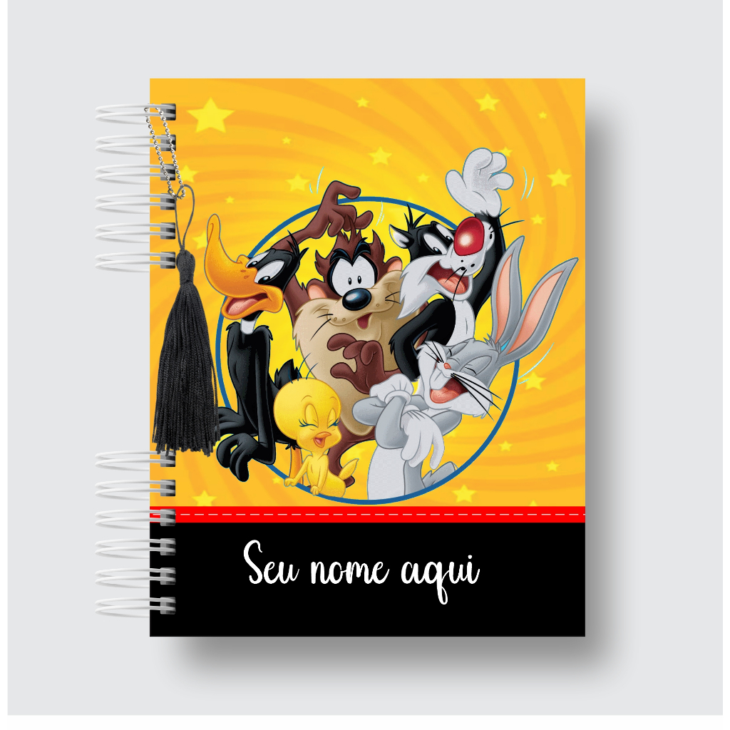 Agenda Escolar 2025 Personalizada LOONEY TUNES 330 Páginas capa com seu