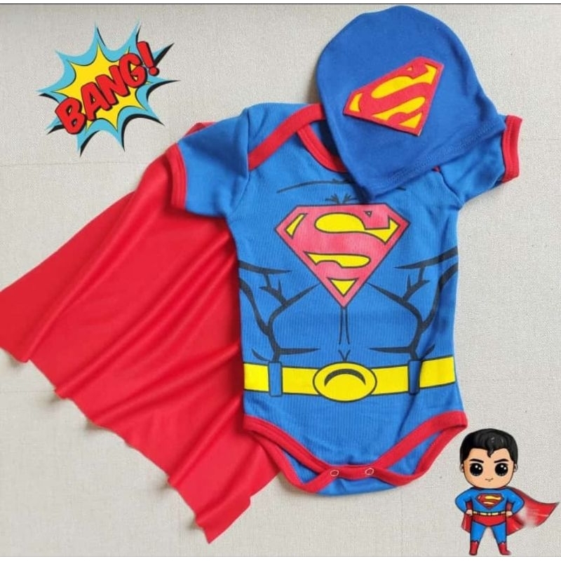 Body Temático Super Man com opção de capa,touca ou boina, menino super ...