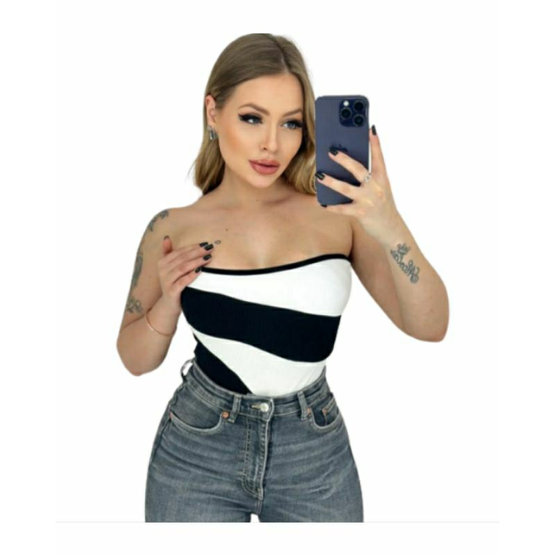 Body Tomara Que Caia Bicolor Duas Cores Preto E Branco Duo Com Bojo Shopee Brasil