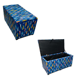 Puff Baú Retangular Pé De Cama Baú Corino 0,90x0,45x0,42cm