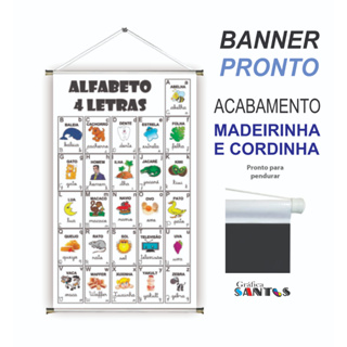 Banner escolar Alfabeto 4 Formas 60x90cm - Gráfica Plus On-Line - Banner  para Festa - Magazine Luiza