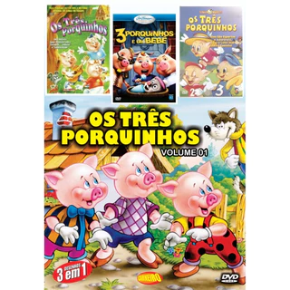 Filme Coleção Desenho Infantil Os 3 Porquinhos 3 em 1 [DVD]