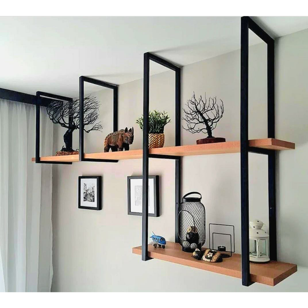 kit prateleira industrial LUX COMPLETO suportes de ferro