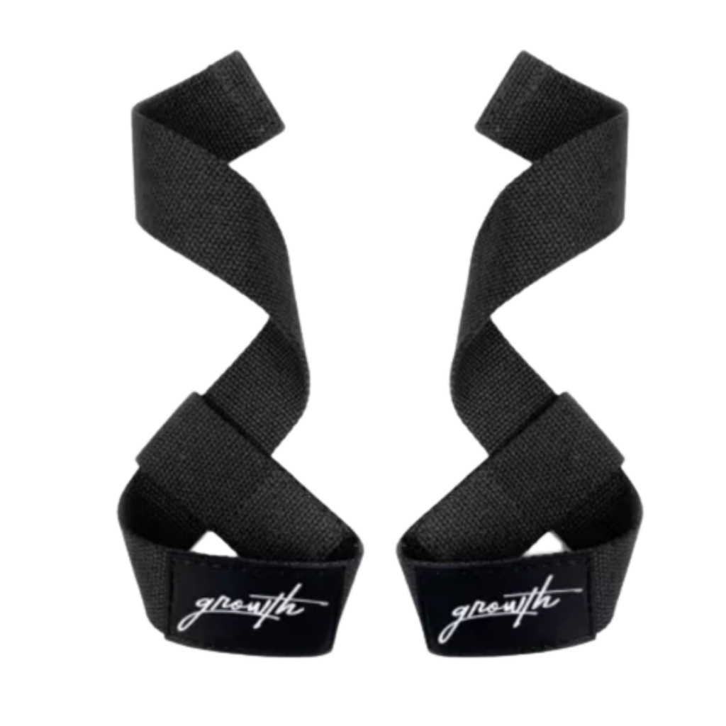 Strap Manuscrito Academia Barra Par Growth Supplements Preto Pulso Fita Faixa Musculação Munhequeira