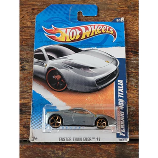 Hot Wheels - Ferrari 458 Italia Prata - Faster Than Ever 2011 (Lacrado) - Main Line 1:64