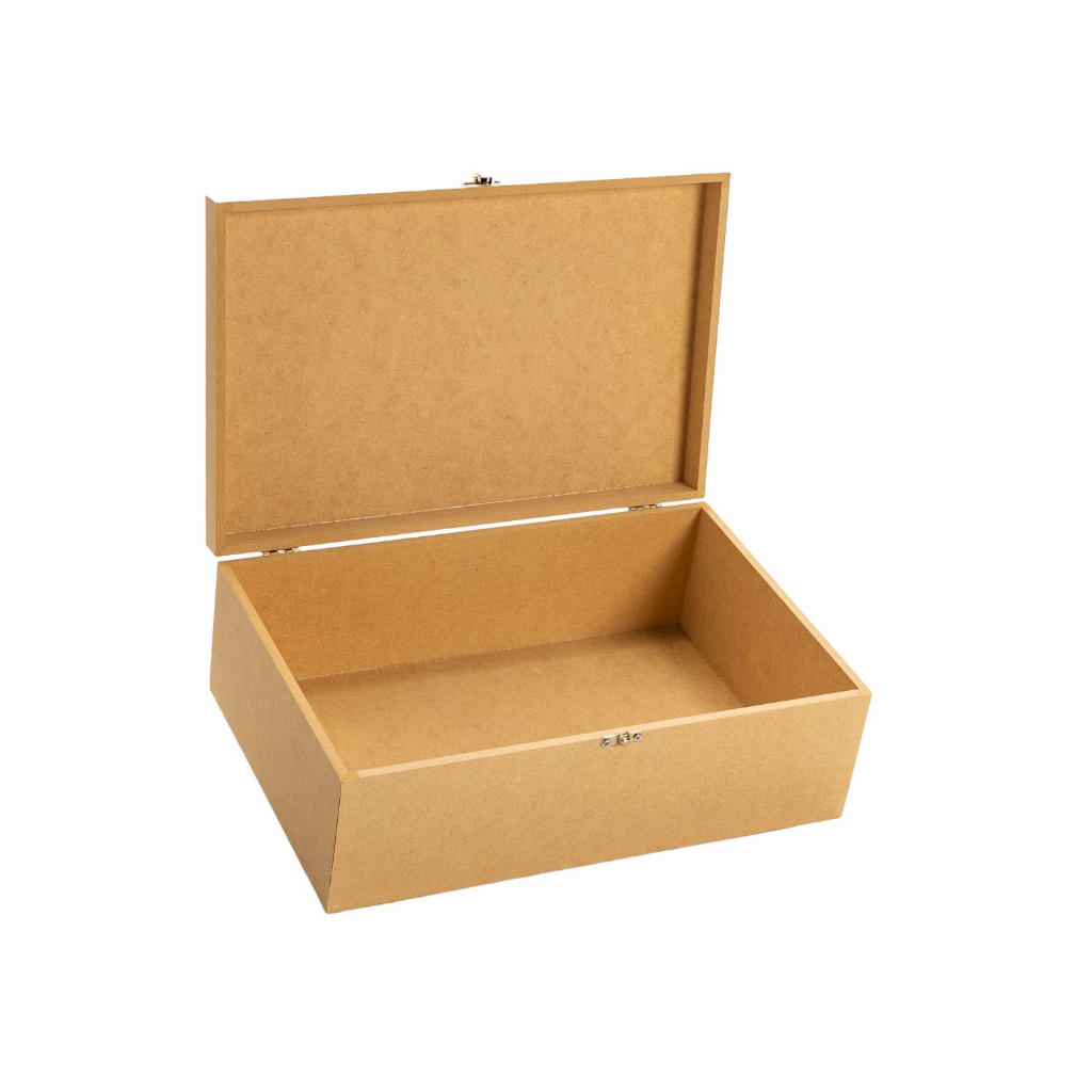 Caixa Lisa Com Fecho Em MDF Cru 25x15x8