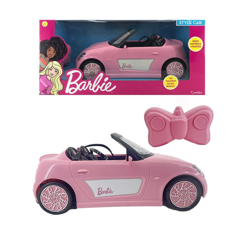 Carrinho Conversível Controle Remoto Barbie + Brinde Boneca