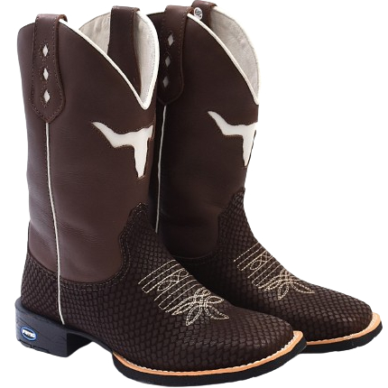 Bota Texana Masculina Country Rodeio Em Couro Bordada Snake
