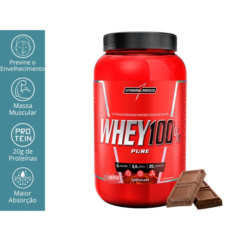 Whey Concentrado Integralmédica 100% Pure 900g – Chocolate