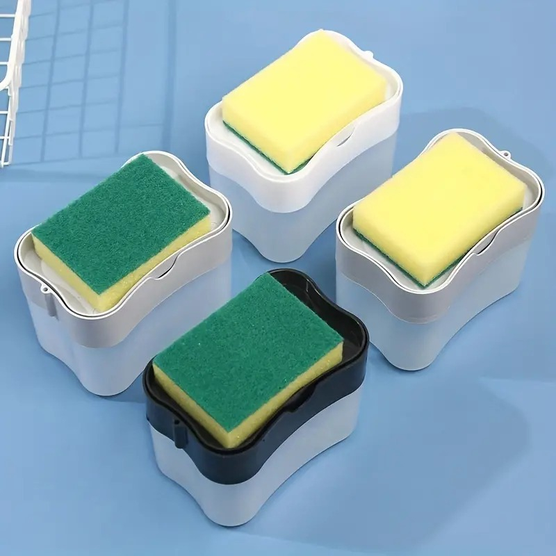 Dispense Para Sabão Porta Detergente 2 em 1 Limpeza Sabão Limpa Cozinha Casa Louça Dosador