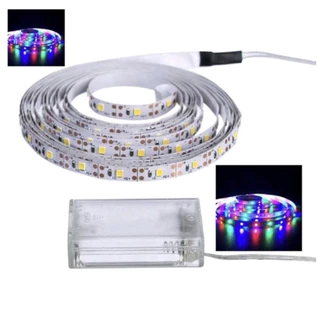 fita led luz 2m 120 LEDs pilha corda varal cordão mangueira pilha autocolante