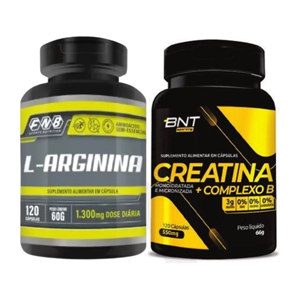 Creatina + Complexo B 120 Caps + Fnb L Arginina 120 Caps | Shopee Brasil