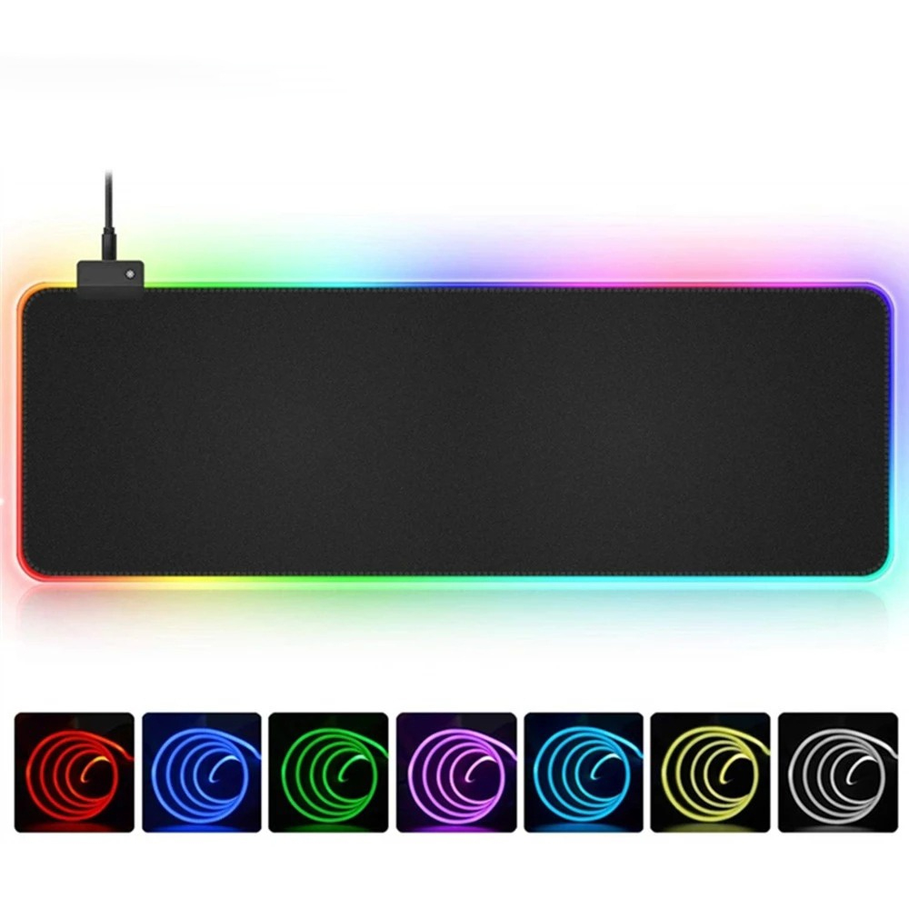 Mouse Pad Gamer Grande Speed Borda Led 7 Cores Rgb