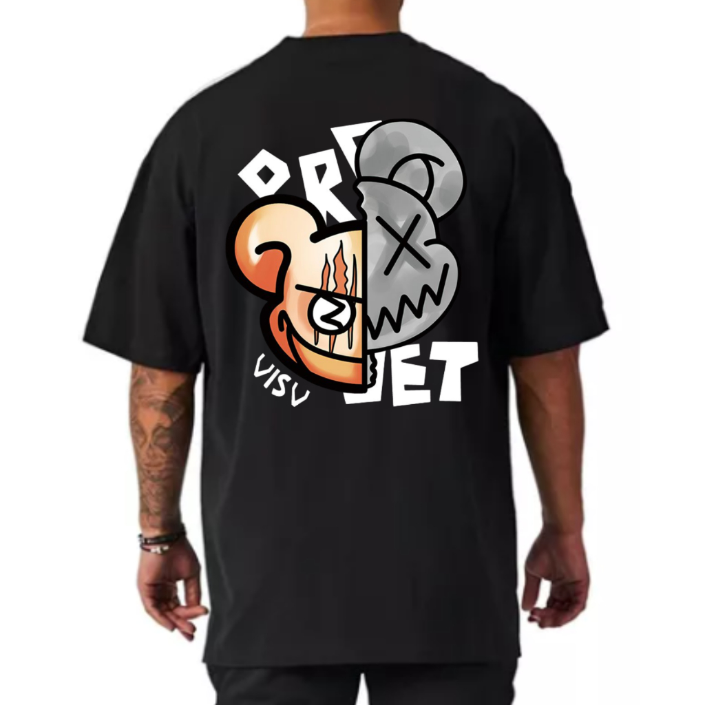 Camiseta Oversized Algodão Streetwear Larga Estilo Coreano