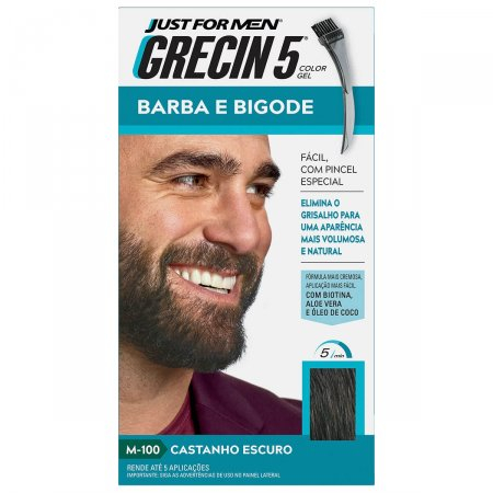 GRECIN 5 BARBA BIGODE E COSTELETA CASTANHO ESCURO