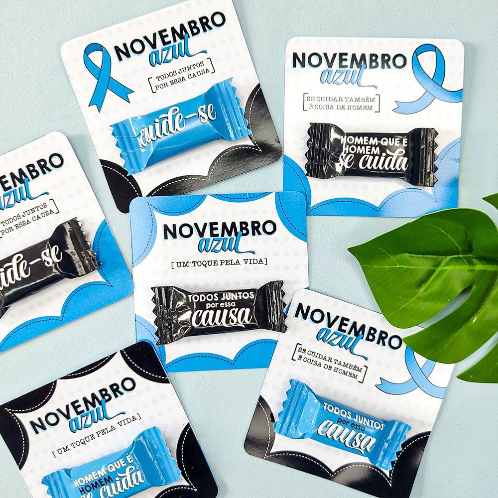 Balinhas Personalizadas + CARD Novembro Azul - MOD 01