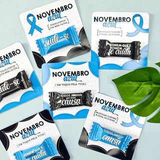 Balinhas Personalizadas + CARD Novembro Azul - MOD 01