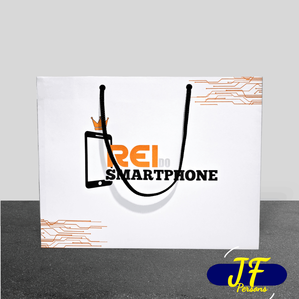 10 unidades Sacola de papel Personalizada tamanho M para loja