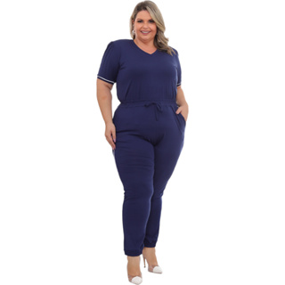 Conjunto Plus Size Feminino Calça e Blusa Luxo Moda Blogueirinha