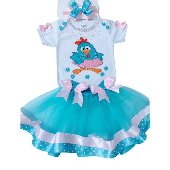Conjunto Fantasia Galinha Pintadinha Rosa de Luxo | Shopee Brasil