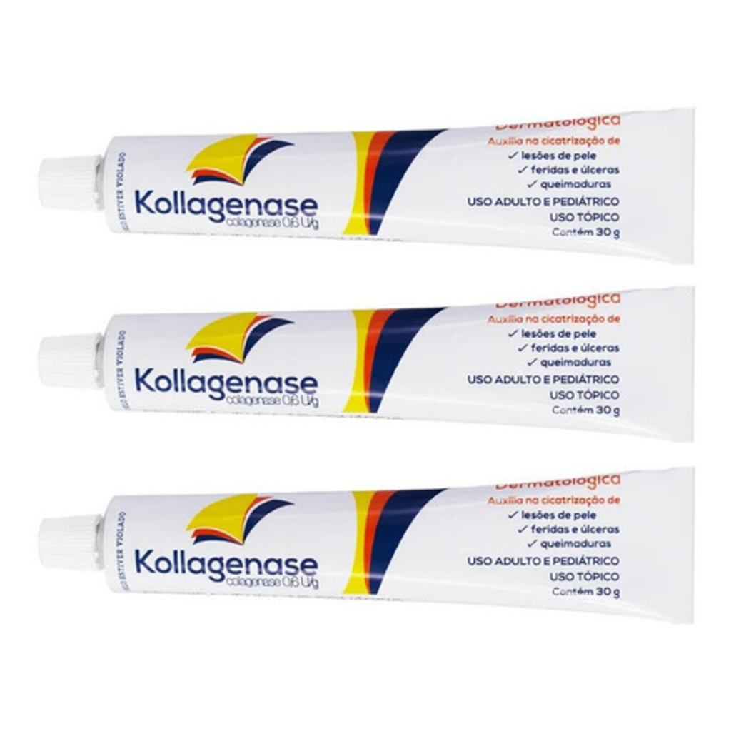 Creme Dermatológico Pomada Kollagenase Sem Cloranfenicol Pomada 30g ...