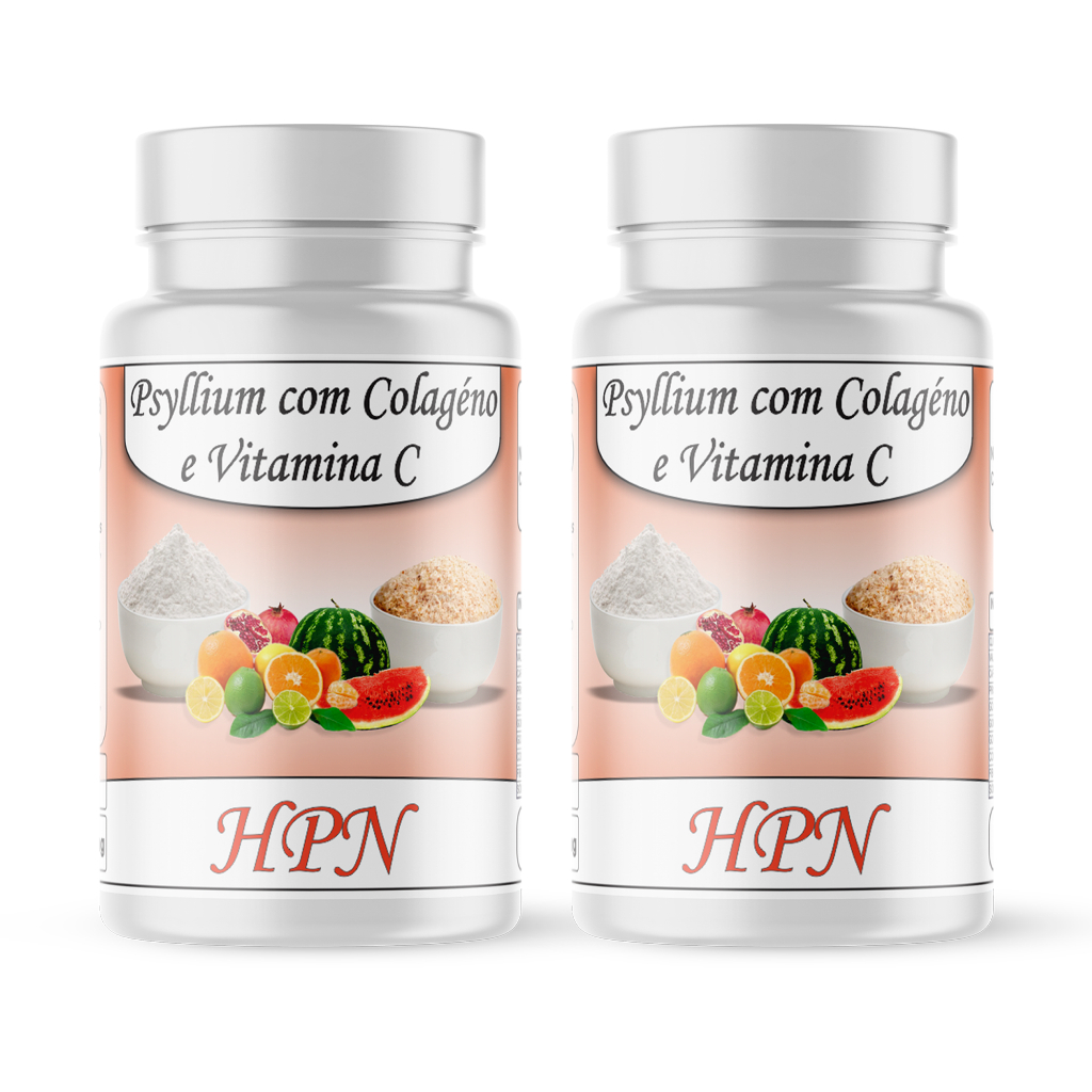 Psyllium, colágeno e Vitamina C em cápsulas/500mg kit 2 potes o melhor