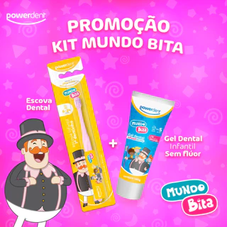 Kit Escova + Creme Dental Sem Flúor Bebê I Meu primeiro Dentinho I Mundo BitaI Powerdent em Oferta na Shopee