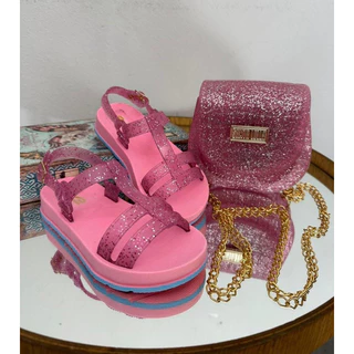 Kit sandália E Bolsa Infantil Menina Blogueirinha