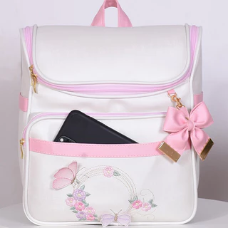 Mochila Maternidade Borboletas Off/Rosa - 01 Peça