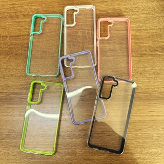 Capa Case Transparente 3 em 1 Samsung S24/S24 PLUS/S24 ULTRA/S20 Fe/S21 Fe/S23 Fe/S23 Plus/S22 PLUS Capinha Protetora Silicone Aveludada anti-impacto