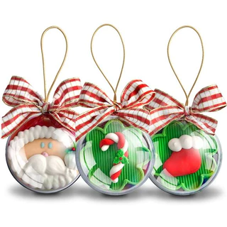 BOLA ACRÍLICA PACOTE COM 10 UNIDADES BOLA PARA ARTESANATO 6,5 CM decoração de natal
