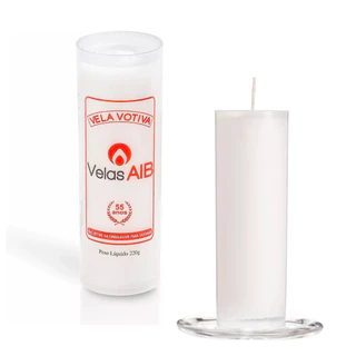 Vela Votiva Branca De 7 Dias 220g - Embalagem Pvc