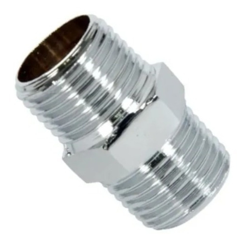 1 PEÇA - Niple Em Latão CROMADO Rosca Externa BSP - PRODUTO DE BAIXA PRESSÃO 150 LIBRAS